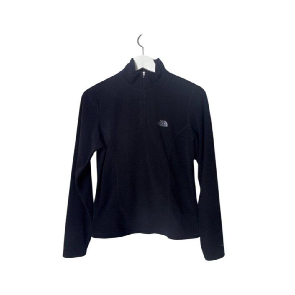 The North Face Womens Black Fleece Quarter-Zip Pullover Jacket SP